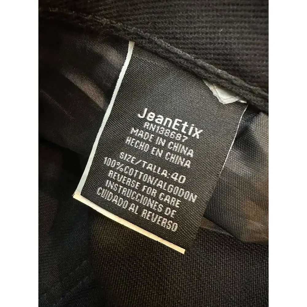 Jeanetix paint splattered black jeans size 40 x 32